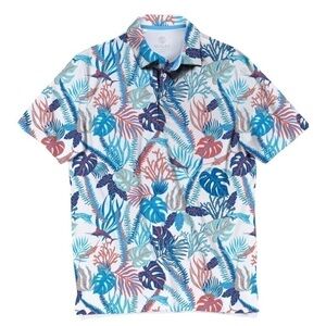 Scales Marlin Crush Men's White/Blue Active/Golf Polo Shirt Size-Medium